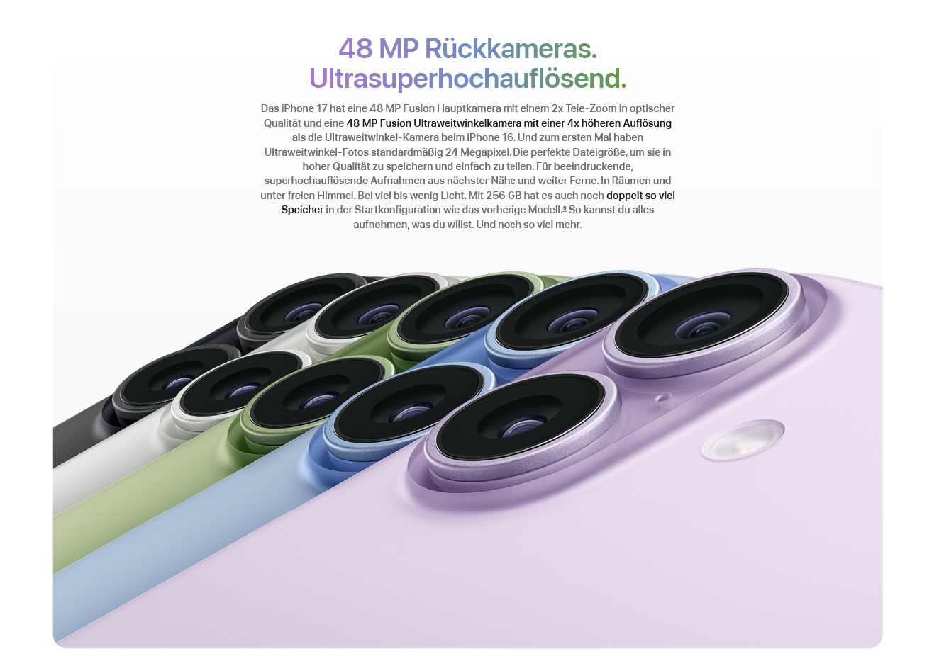 iPhone 17 Frontkamera 18 MP mit Center Stage