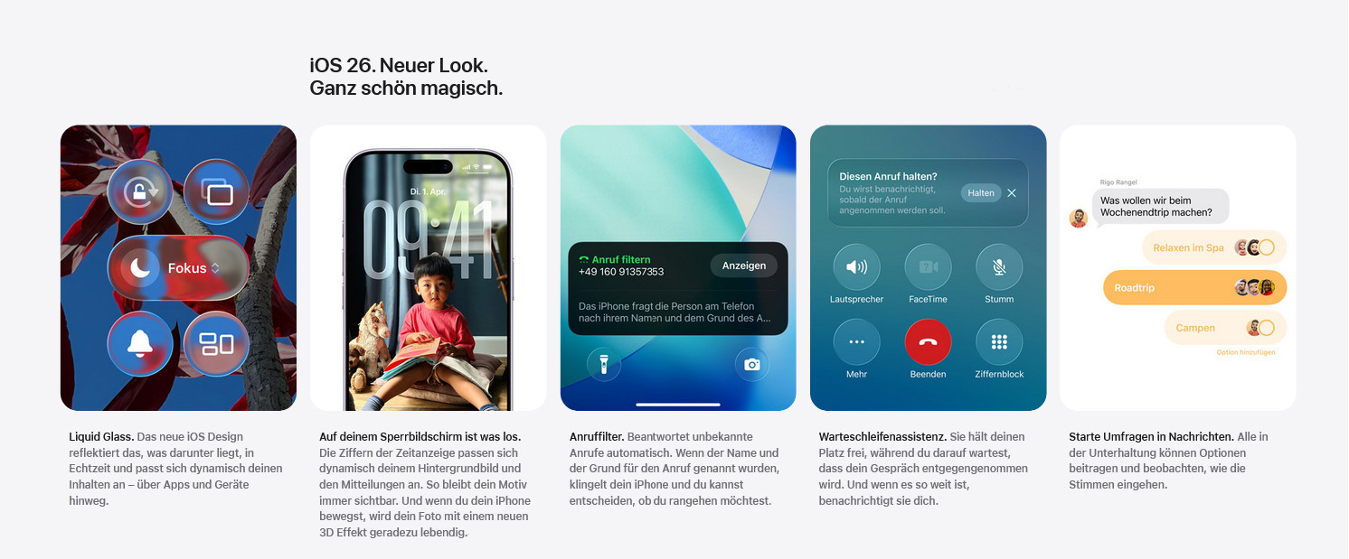 iPhone 17 mit iOS 26 Betriebssystem