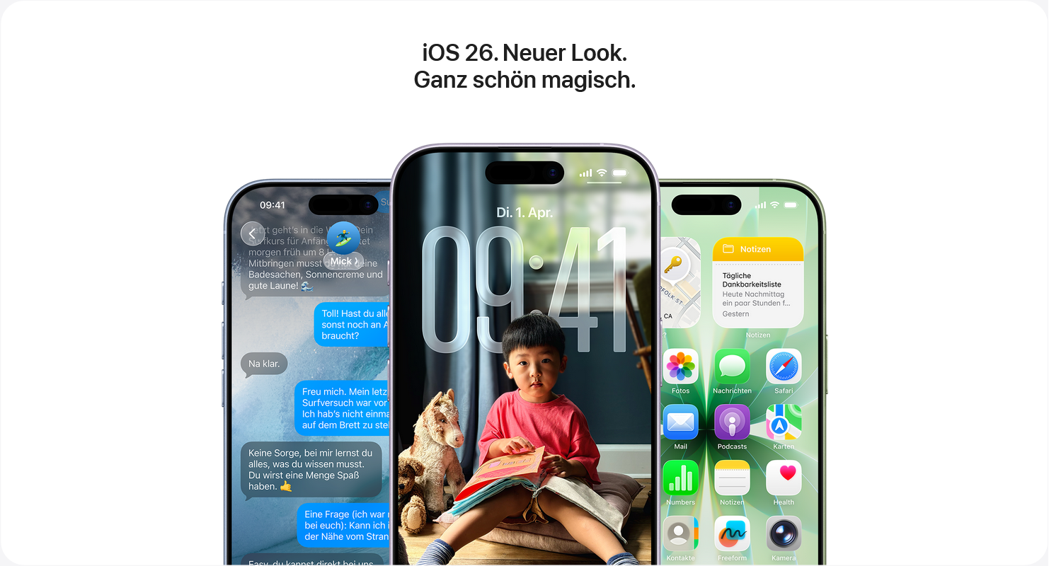 iPhone 17 mit iOS 26 Benutzeroberfläche