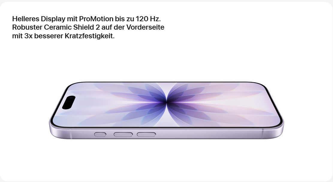 iPhone 17 Display mit ProMotion bis 120 Hz