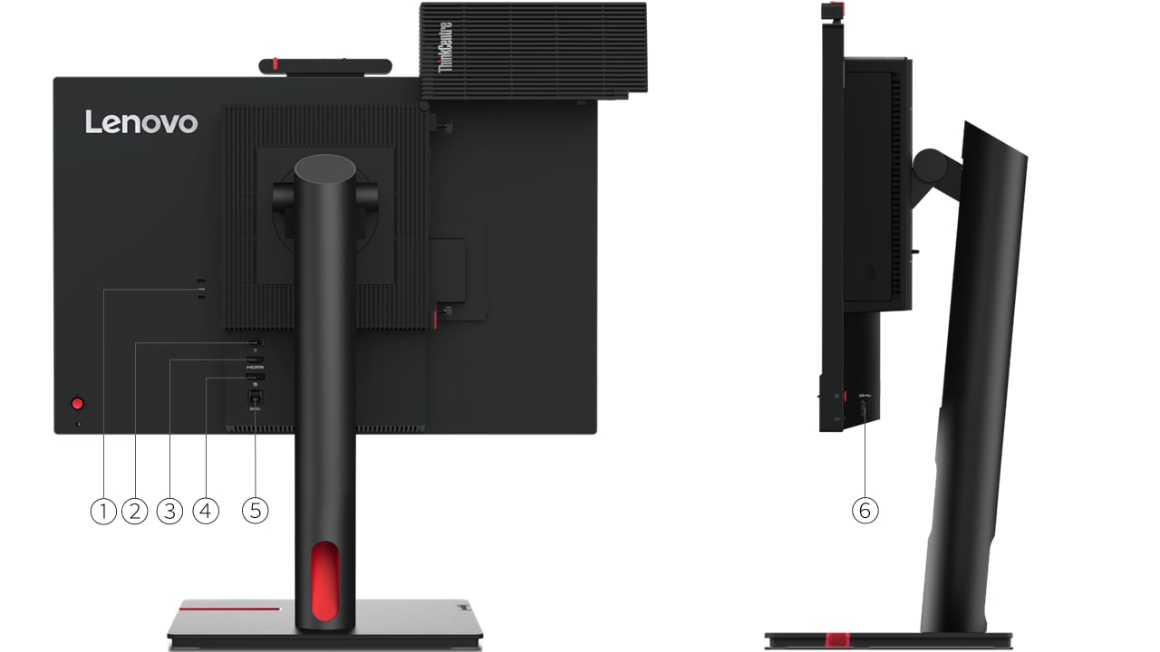 Übersicht Anschlüsse ThinkCentre Tiny In One 24 Generation 5