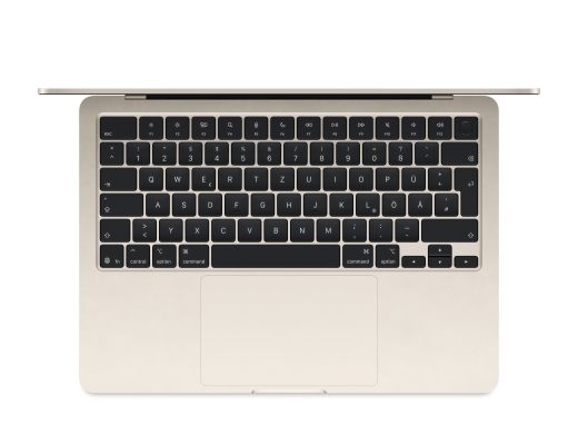 MacBook Air 13,6" M4 2025 Chip mit 10‑Core CPU, 10‑Core GPU und 16‑Core Neural Engine, Starlight, 512 GB SSD