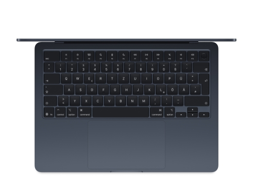 MacBook Air 15" M4 2025 Chip mit 10‑Core CPU, 10‑Core GPU und 16‑Core Neural Engine, Midnight 256 GB SSD