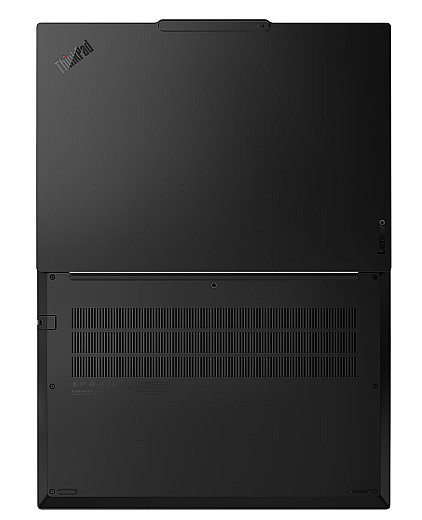 Unterseite des Lenovo ThinkPad E14 Gen 8 Intel 21Y6000FGE mit Lüftungsöffnungen und Gehäusedetails.