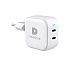 DEQSTER Double Charger 45W, EU-Plug (Type-C), White